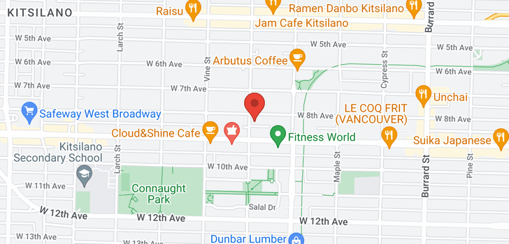 map of 104 2190 W 8TH AVENUE